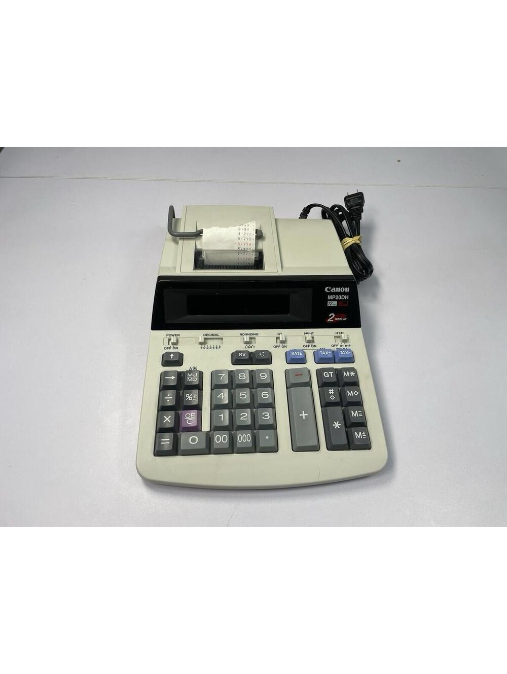 Canon MP20DH Printing Calculator 12 Digit 2 Color Tested Working w/ Cord